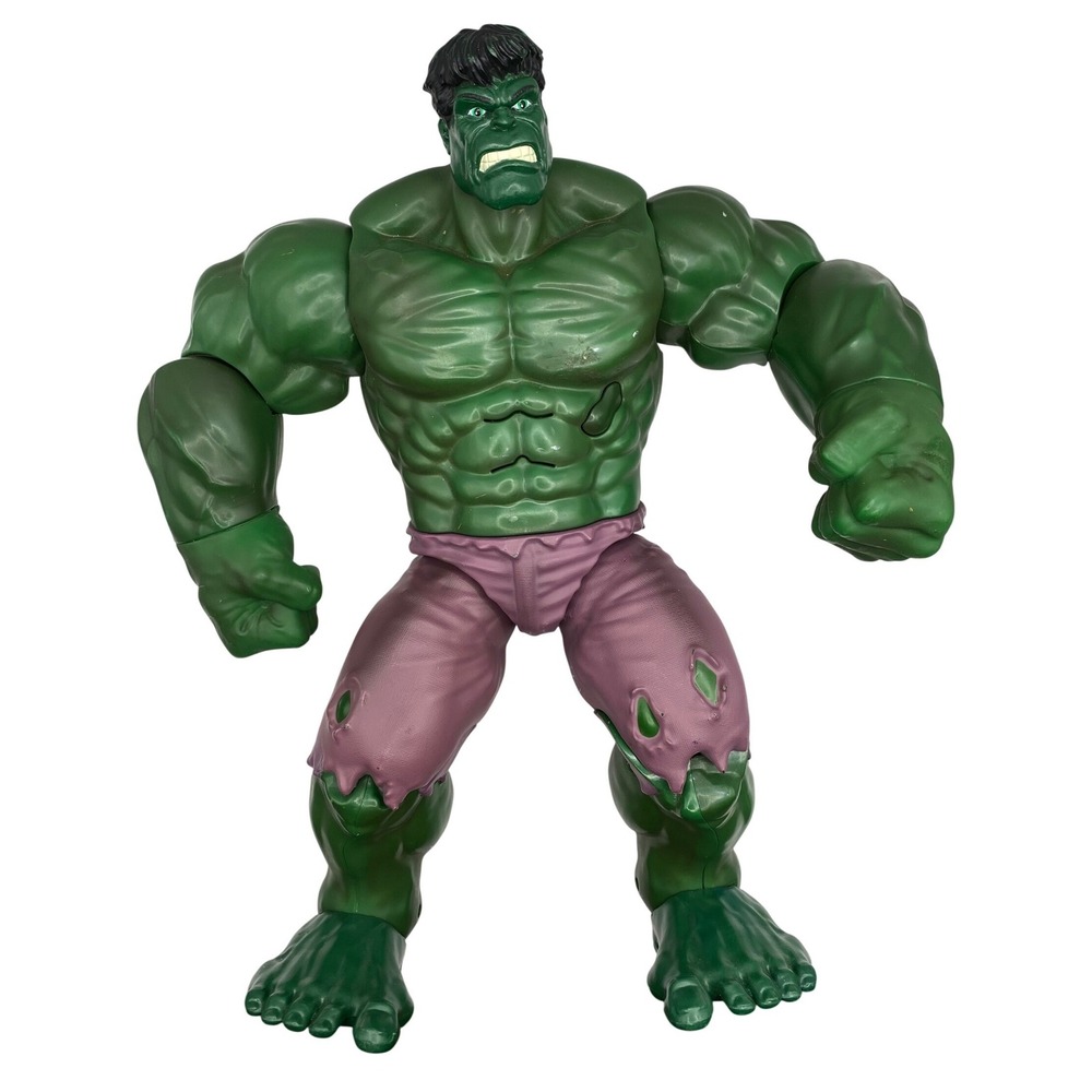 Disney Store Marvel Incredible Hulk 13.5 in Talking Action‎ Figure Green WORKING